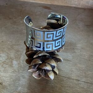 Greek key bracelet cuff